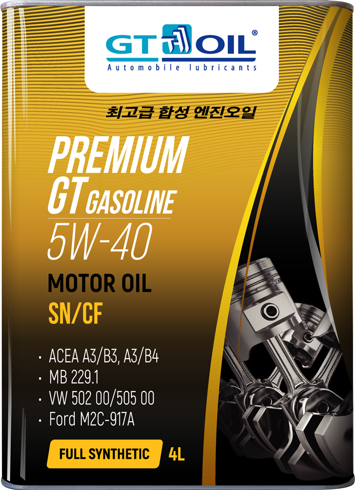 Масло моторное Premium GT Gasoline, SAE 5W-40, API SN/CF, Synt. 4 л, (4шт/уп)