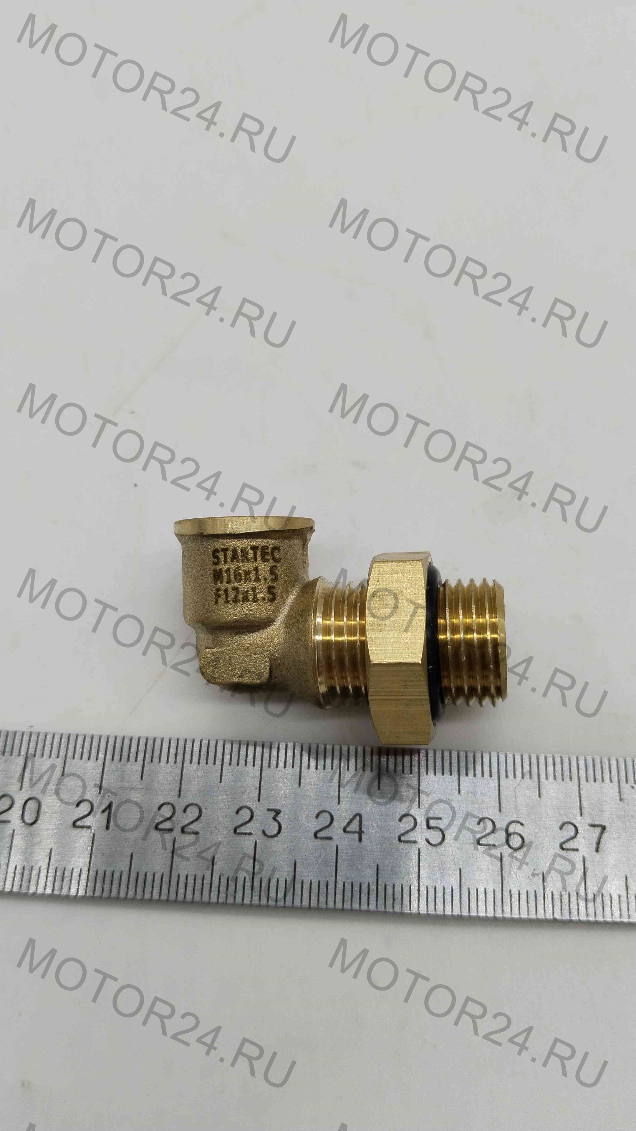 Фитинг угловой M16x1,5 F12x1,5 с контргайкой и уплотнением